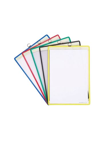 Funda Para Colgar Djois Din A4 Anilla Metalica Ideal Para Pizarras De Corcho Pack De 5 Unidades Colores Surtidos