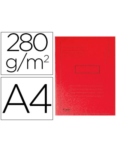 Subcarpeta Cartulina Reciclada Exacompta A4 Roja 280G/M2 Con 2 Solapas Interior