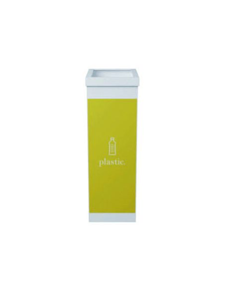 Contenedor Papelera Reciclaje Paperflow Con Tapa Poliestireno Para Plasticos 60 L 76X36,3X26,3 Cm