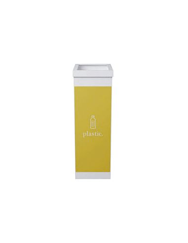 Contenedor Papelera Reciclaje Paperflow Con Tapa Poliestireno Para Plasticos 60 L 76X36,3X26,3 Cm