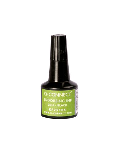 Tinta Tampon Q-Connect Negro Bote 28 Ml