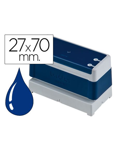 Sello Automatico Brother 27 Mm X 70 Mm Azul