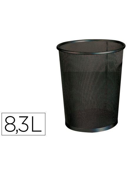 Papelera Metalica Q-Connect Rejilla Negra 190X260X235 Mm