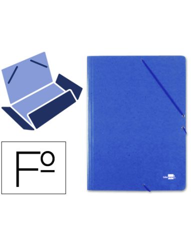 Carpeta Liderpapel Gomas Tres Solapas Carton Prespan Folio Color Azul