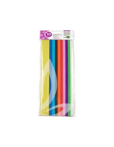 Papel Seda Liderpapel 52X76Cm 18G/M2 Bolsa De 10 Hojas Colores Surtidos