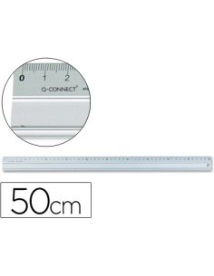 Regla Q-Connect Metalica Aluminio 50 Cm