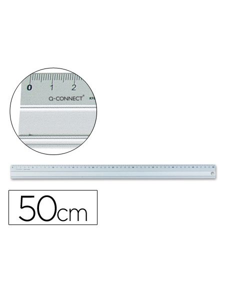 Regla Q-Connect Metalica Aluminio 50 Cm