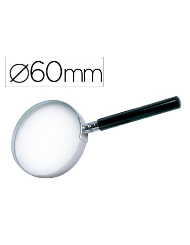 Lupa Q-Connect Cristal Aro Metalico Mango Plastico Negro 60 Mm