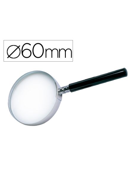 Lupa Q-Connect Cristal Aro Metalico Mango Plastico Negro 60 Mm