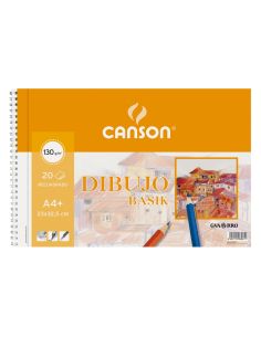 Bloc Dibujo Basik Din A4+ Espiral 23 X 32.5 Cm 20 Hojas Microperforado 2 Taladros -Con Recuadro 2