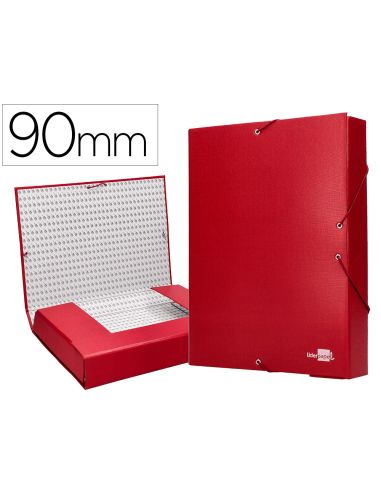 Carpeta Proyectos Liderpapel Folio Lomo 90Mm Carton Forrado Roja