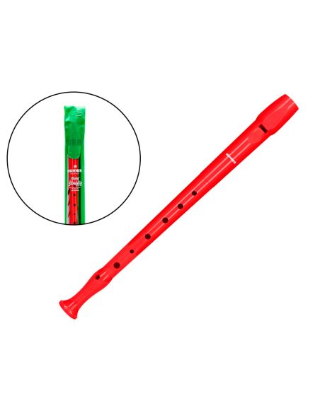 Flauta Hohner 9508 Color Roja Funda Verde Y Transparente