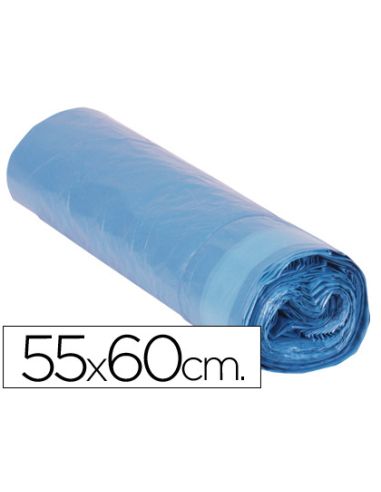 Bolsa Basura Domestica Azul Cierra Facil 55X60 Galga 120 Rollo De 20 Unidades