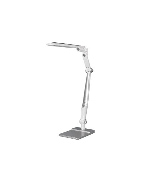 Lampara De Escritorio Q-Connect Led 9W 550 Lm Tactil 3 Niveles Color Brazo Y Base Oscilantes Plateado