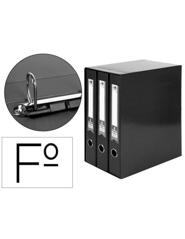 Modulo Liderpapel 3 Archivadores Folio 2 Anillas Mixtas 40Mm Negro|Libreriasalesiana