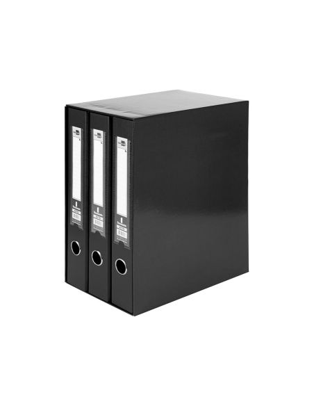 Modulo Liderpapel 3 Archivadores Folio 2 Anillas Mixtas 40Mm Negro|Libreriasalesiana
