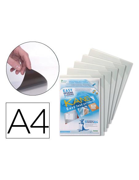 Funda De Presentacion Djois Adhesiva Permanente Rigida Y Anti Reflejo Din A4 Pack 5 Unidades