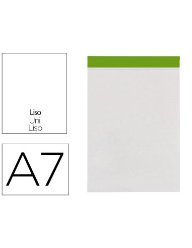 Bloc Notas Liderpapel Liso A7 80 Hojas 60 G/M2 Perforado Sin Tapa
