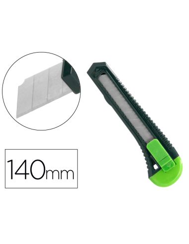 Cuter Q-Connect Plastico Ancho Con Asa Para Colgar Cuchilla 18 Mm Xd-43 Blister 1 Unidad