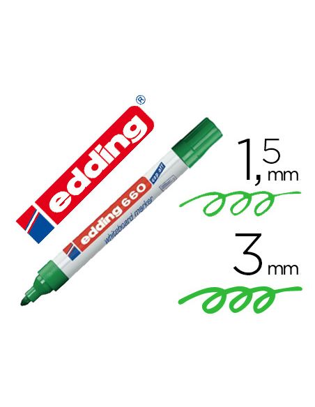 Rotulador Edding Para Pizarra Blanca 660 Color Verde Punta Redonda 1,5-3 Mm