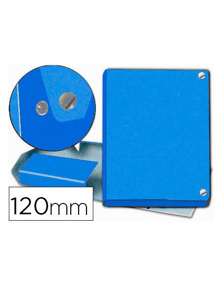 Carpeta Proyectos Pardo Folio Lomo 120 Mm Carton Forrado Azul Con Broche