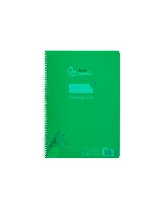 Cuaderno Espiral Liderpapel A4 Pautaguia Tapa Plastico 80H 90Gr Cuadro Pautado 4Mm Con Margen Color Verde 2