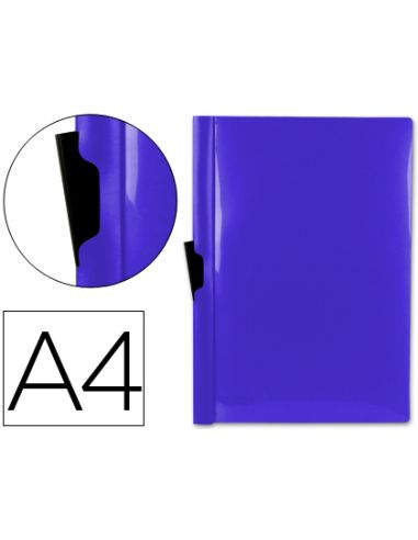 Carpeta Liderpapel Dossier Pinza Lateral 45322 Polipropileno Din A4 Azul 60 Hojas Pinza Deslizante