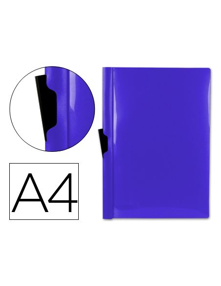 Carpeta Liderpapel Dossier Pinza Lateral 45322 Polipropileno Din A4 Azul 60 Hojas Pinza Deslizante