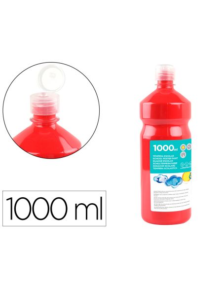 Tempera Liquida Liderpapel Escolar 1000 Ml Rojo