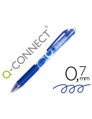 Boligrafo Q-Connect Retractil Borrable 0,7 Mm Color Azul