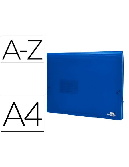 Carpeta Liderpapel Clasificador Fuelle 32112 Polipropileno Din A4 Azul Transparente 13 Departamentos
