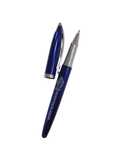 Boligrafo Metalico Azul C/Tapon Maria Auxiliadora