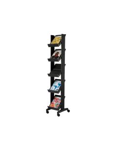 Expositor Paperflow De Suelo Movil 5 Estantes De 275X327Mm Color Negro Tamaño Del Expositor 350X1675X385 Mm 2