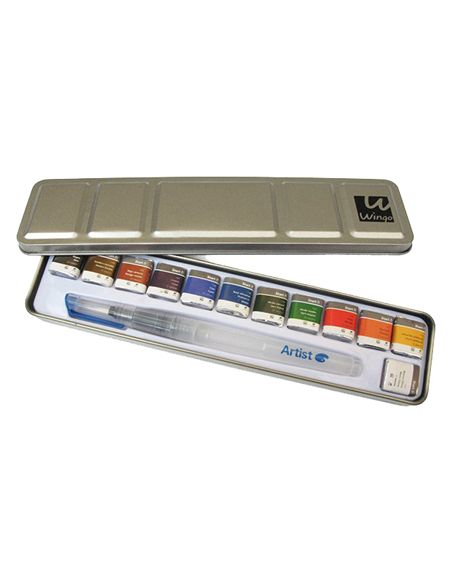 Acuarela Artist Start Caja Metal 12 Colores Surtidos + Pincel Rellenable