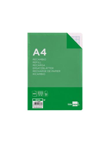Recambio Liderpapel A4 100 Hojas 60Gr Rayado Nº 46 4 Taladros