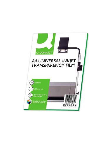 Transparencia Q-Connect Din A4 De Alta Calidad Kf26074 Para Ink-Ket Caja De 50 Hojas