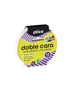 Cinta Adhesiva Plico Doble Cara 20 Mt X 15 Mm 2