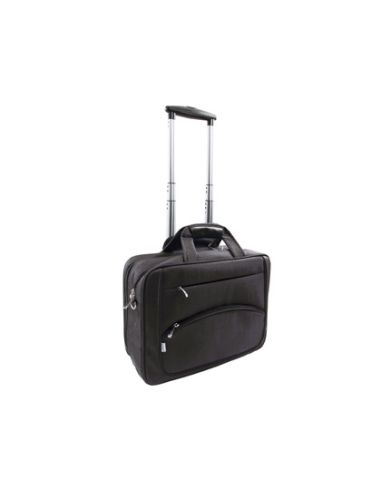 Maletin Para Portatil Q-Connect 16" Negro 1 Asa 2 Bolsillos Exteriores Y Ruedas Medidas 410X325X150 Mm