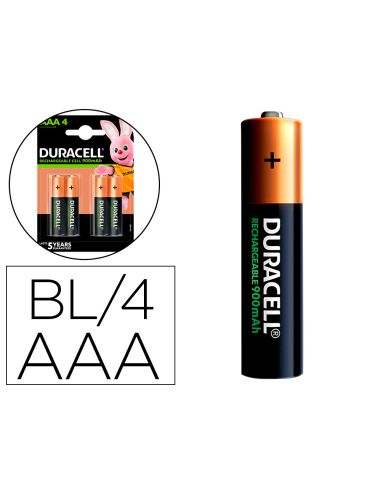 Pila Duracell Recargable Staycharged Aaa 900 Mah Blister De 4 Unidades