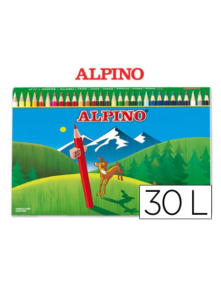 Lapices De Colores Alpino 659 Caja De 30 Colores Largos