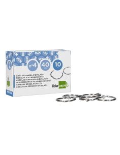 Anilla Bisagra Liderpapel Niquelada N.4 Diametro 40 Mm Caja De 10 Unidades 2