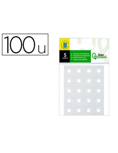Arandela Autoadhesiva Liderpapel Blanca Blister De 100 Unidades