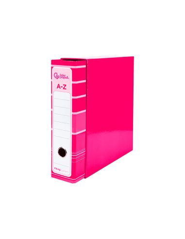Archivador De Palanca Liderpap El A4 Filing System Forrado Sin Rado Lomo 80Mm Rosa Con Caja Y Compresor Metalico