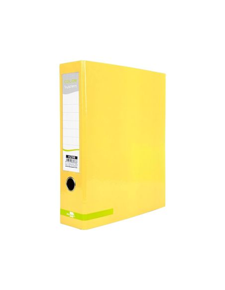 Archivador De Palanca Liderpapel A4 Color System Forrado Sin Rado Lomo 80Mm Amarillo Compresor Metalico|Libreriasalesiana