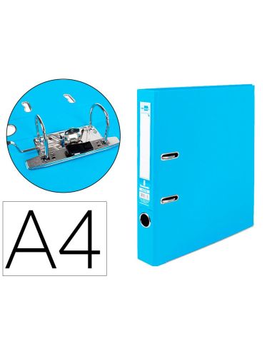 Archivador De Palanca Liderpapel A4 Documenta Forrado Pvc Con Rado Lomo 52 Mm Celeste Compresor Metalico|Libreriasalesiana