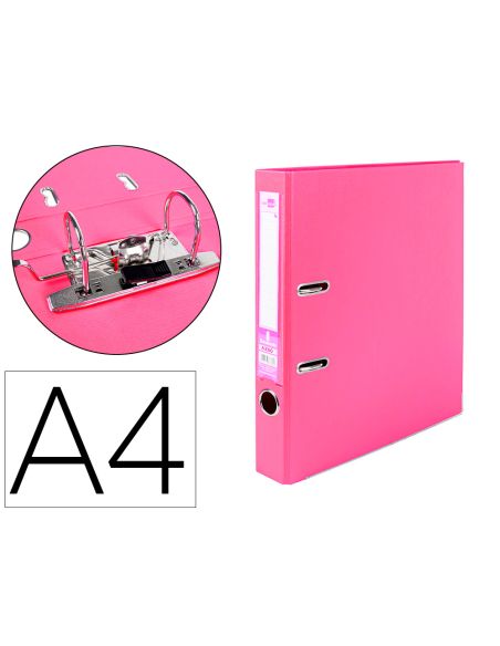 Archivador De Palanca Liderpapel A4 Documenta Forrado Pvc Con Rado Lomo 52 Mm Rosa Compresor Metalico