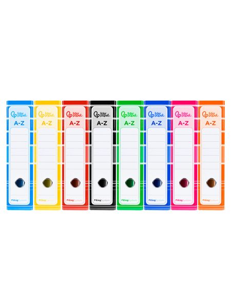 Archivador De Palanca Liderpapel A4 Filing System Forrado Sin Rado Lomo 80 Mm Colores Surtidos Con Caja Y