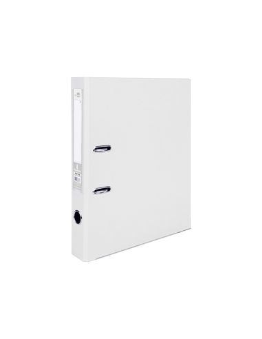 Archivador De Palanca Liderpapel Folio Documenta Forrado Pvc Con Rado Lomo 52 Mm Blanco Compresor Metalico