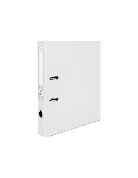 Archivador De Palanca Liderpapel Folio Documenta Forrado Pvc Con Rado Lomo 52 Mm Blanco Compresor Metalico