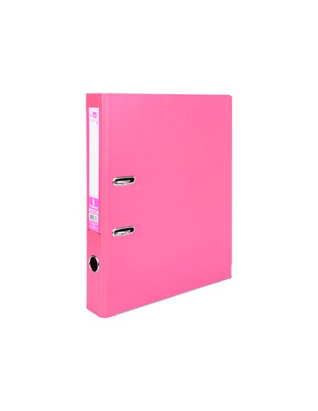 Archivador De Palanca Liderpapel Folio Documenta Forrado Pvc Con Rado Lomo 52 Mm Rosa Compresor Metalico